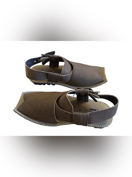 Bata Peshawari Chappal Men’s Size 8 (US 9) Brown Fabric Traditional Sandals main image 4